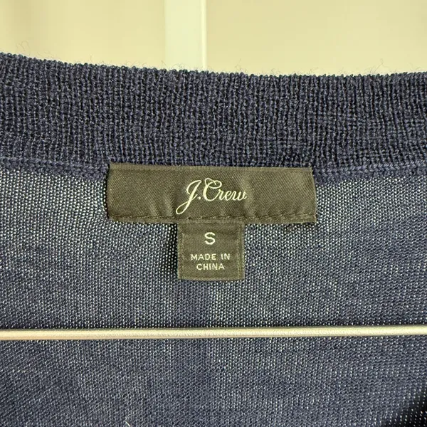 J Crew Merino Wool Academia Office Siren Preppy‎ Button Striped Sweater S Blue - Image 4