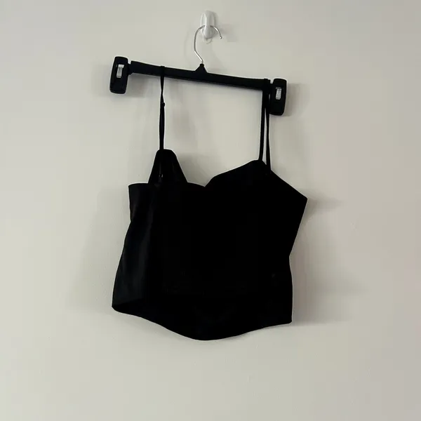 Sunday Best Aritzia Black Bisou Satin Tank Top Size M - Image 4