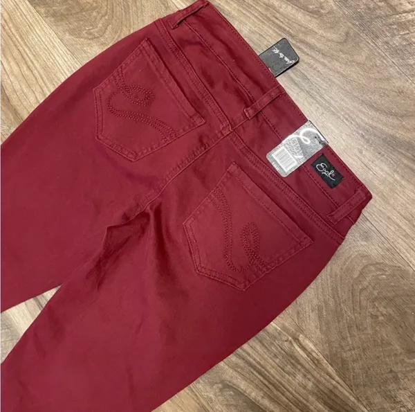 Earl Jean NWT! Women’s Zinfandel Burgundy Red Skinny Jeans Size 2 - Image 7
