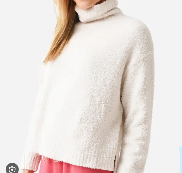 UGG Australia cream fuzzy soft stretch turtleneck ribbed sweater - Image 5