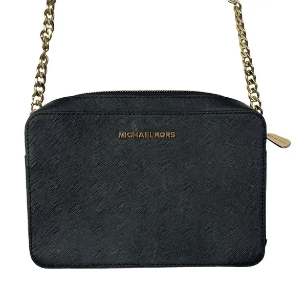 Michael Kors Black & Gold Jet Set‎ Large Crossbody Purse - Image 3
