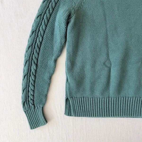 Gap Cable Knit Pullover Sweater Women XS Bistro Green - Image 9