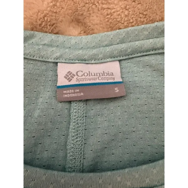 Columbia Omni-Wick Aqua Blue Mesh Short Sleeve‎ Active T-Shirt Womens Small (C) - Image 3