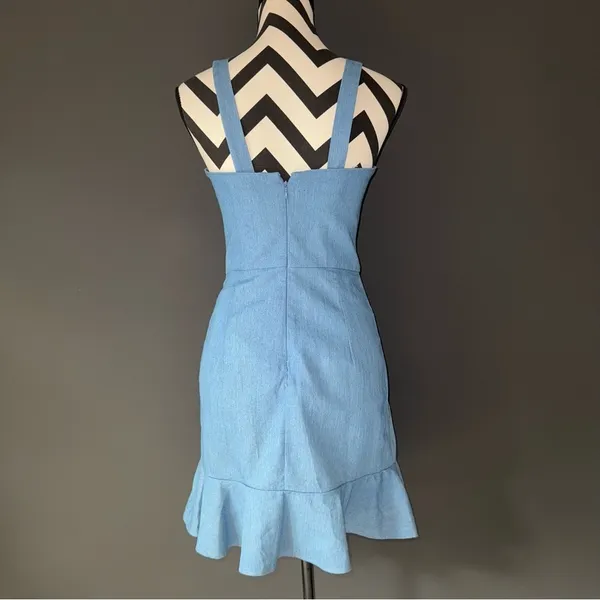 KARINA GRIMALDI REVOLVE‎ Angelica Dress Chambray Denim Blue size 4 - Image 4