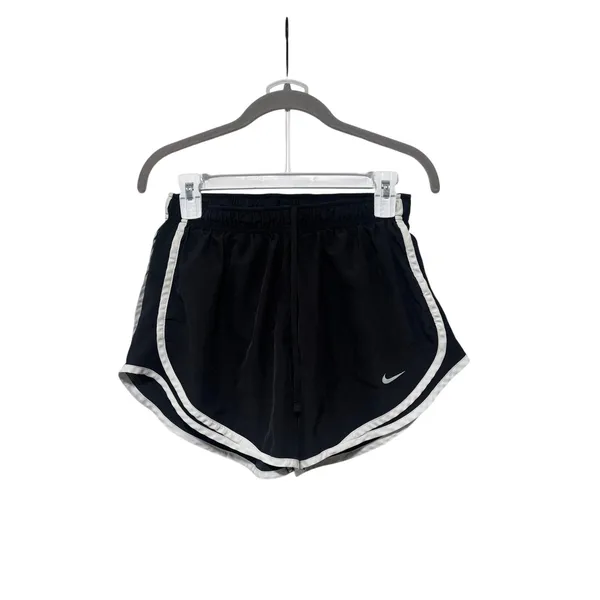 Nike Black and White Dri-FIT Athletic Shorts M - Image 2