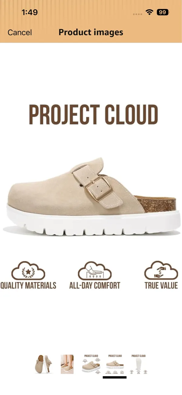 Project Cloud Platform Clogs Tan Size 6.5 - Image 2