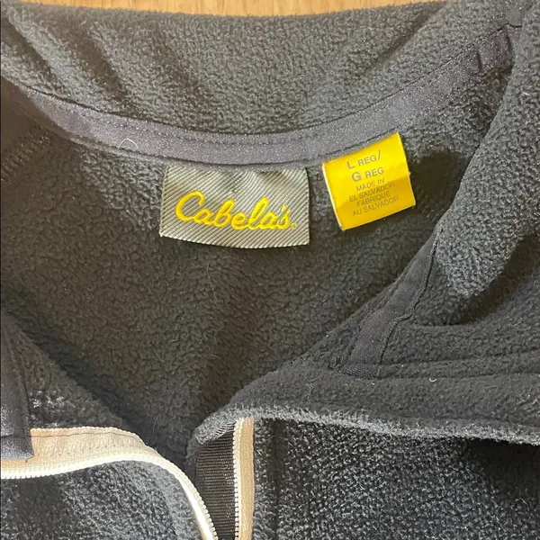 Cabelas Sweater Womens Large Black Fleece Zip Hunting Sweatshirt Jacket Midlayer - Image 3