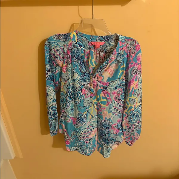 Lilly Pulitzer Elsa Top in Bali Blue Once Upon a Tide - Image 2
