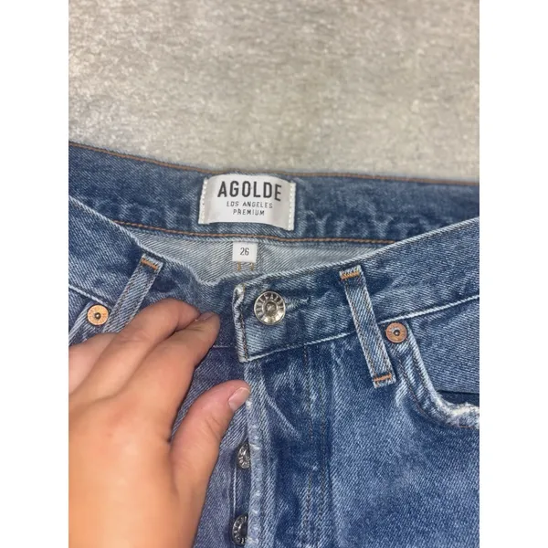 agolde feel‎ good jamie jeans button raw hem distressed 26 - Image 5