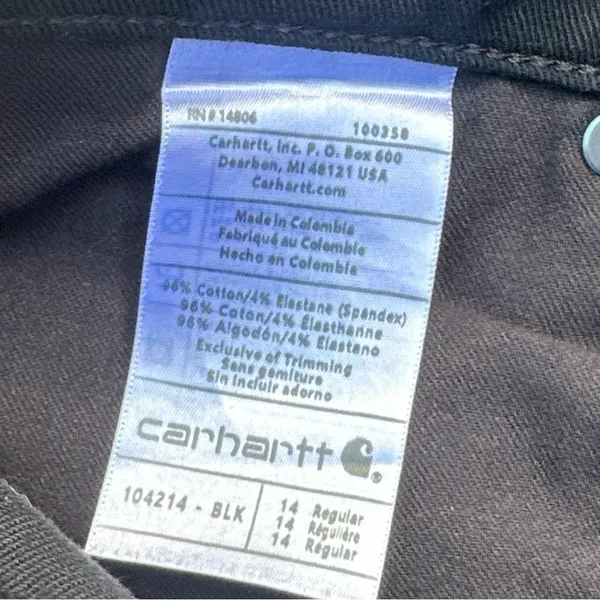 Carhartt Women’s Slim Fit Work Pants Black Size 14 Regular NWT Without Tags - Image 8