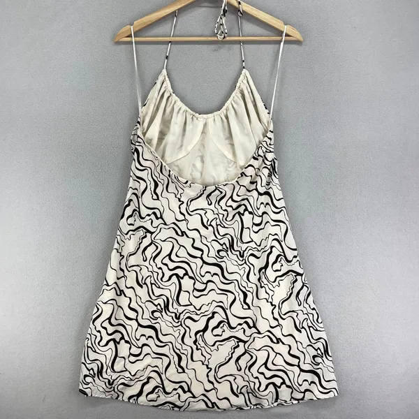 Abercrombie & Fitch Halter Dress Womens M Mini‎ Cream Brown Party Y2K Vacation - Image 4