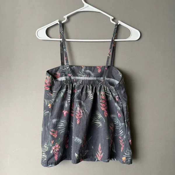South to South sz S gray pink floral‎ tank top - Image 8