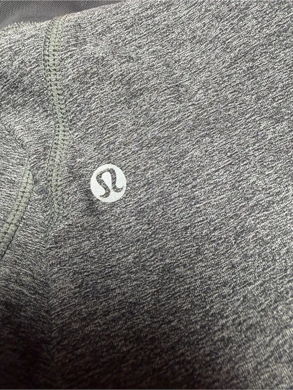 lululemon athletica Heathered Gray Leggings with Pink Waistband - Image 8