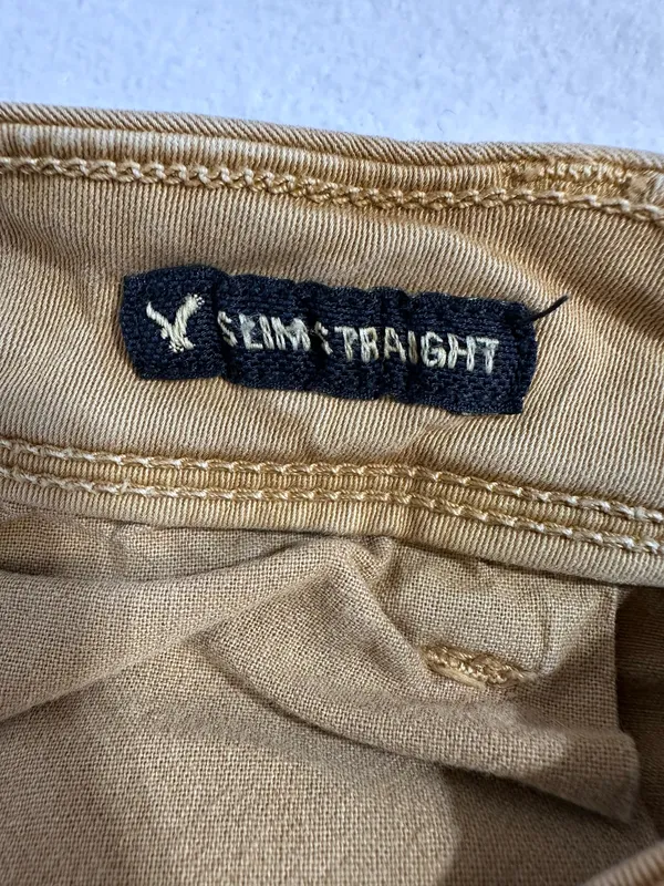 American Eagle Next Level Flex Slim Straight Tan Khaki Pants 32x32 Soft Stretch - Image 11