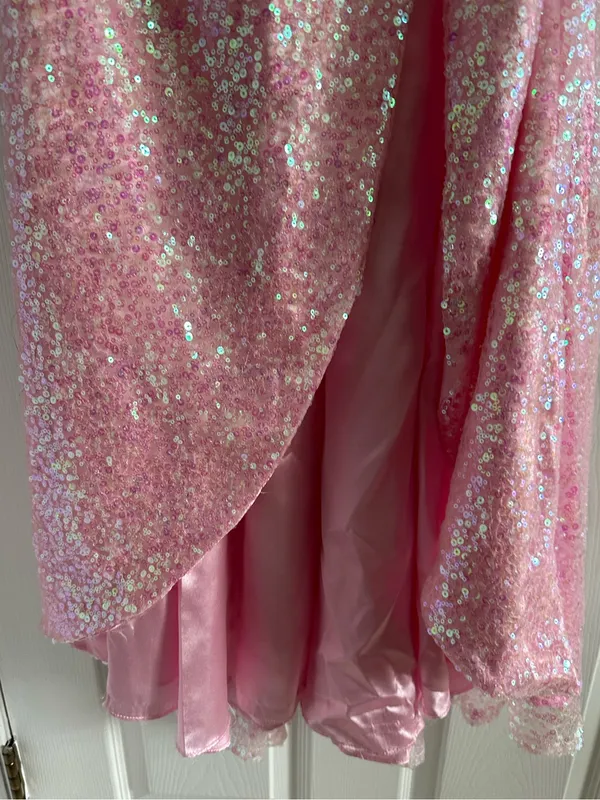 MoriLee by Madeline Gardner Strapless Pink Sequin Evening Gown size 3/4 - Image 3