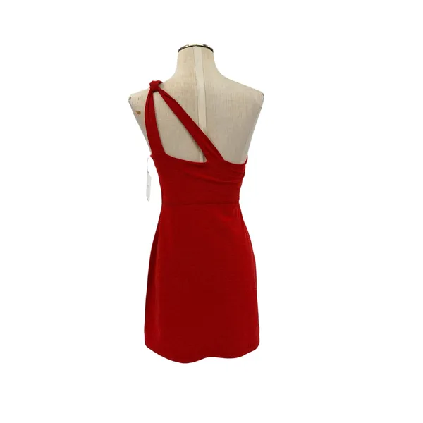 Beyond Yoga Spacedye Lost Your Mind One Shoulder Tennis Dress Red NWT Small - Image 6
