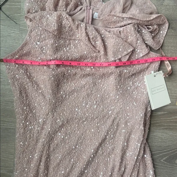 NEW MAC DUGGAL Sequined Drop Shoulder Trumpet Gown 18 - Image 9