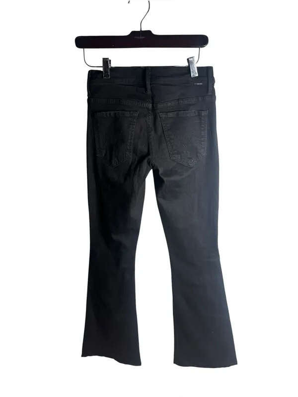 Mother Denim The Cruiser Flare Black Denim Jeans In Not Guilty 26 - Image 3