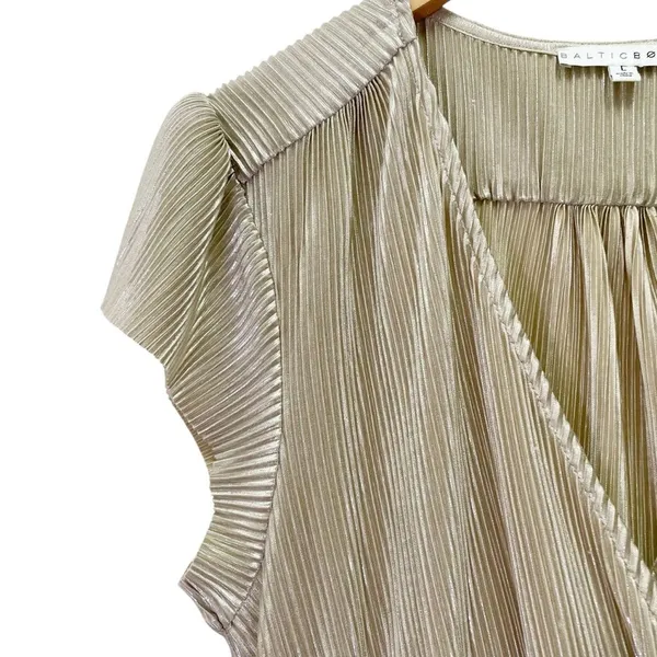 Baltic Born Athena Pleated Maxi Dress Sz XS Champagne Gold Maternity Bridesmaid - Image 8