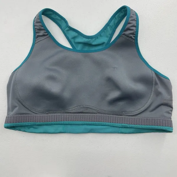 Nike Medium Sports‎ Bra Teal Dri Fit Medium Support Wicking Racerback Athletic - Image 7