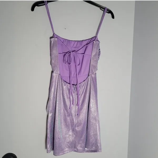 Sparkly purple mini dress - Image 2