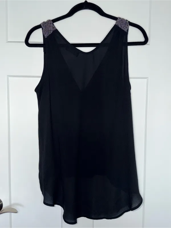 Astr Beaded Strap Surplice Tank - Image 2