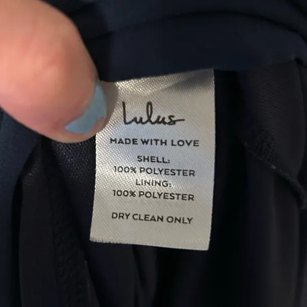 Lulus Dress Heavenly Hues Elegant Navy Blue Sleeveless Maxi Slit Size Small - Image 8