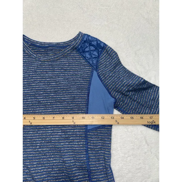 Lululemon Run Ice Queen Slope Stripe Limitless Blue long sleeve size 6 - Image 5