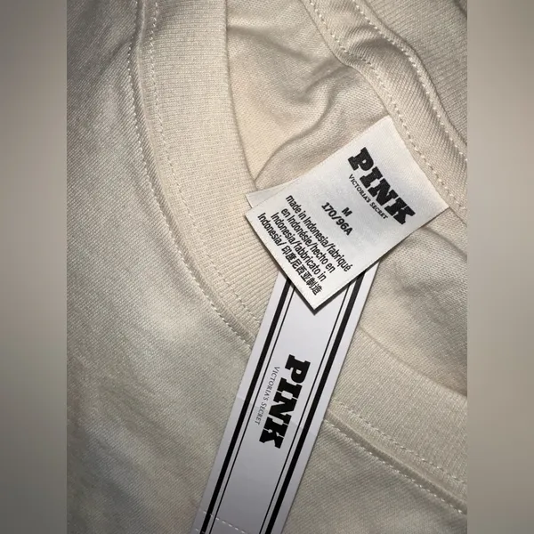Victoria’s Secret PINK “So Chilly” Beige Logo Tee NWT - Image 5