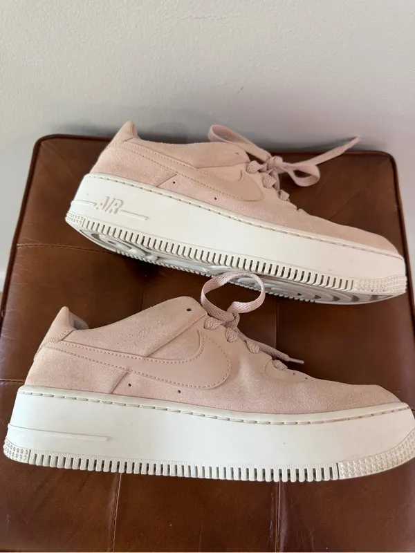Nike Air Force 1 Sage Low Top Sneakers Suede Barely Rose Size 9.5 AR5339-201 - Image 10