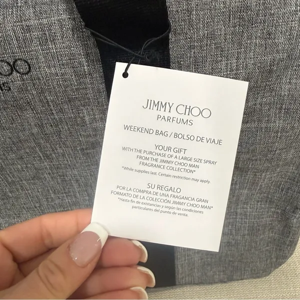 Jimmy Choo Parfums Gray Black Weekend Bag - Image 5