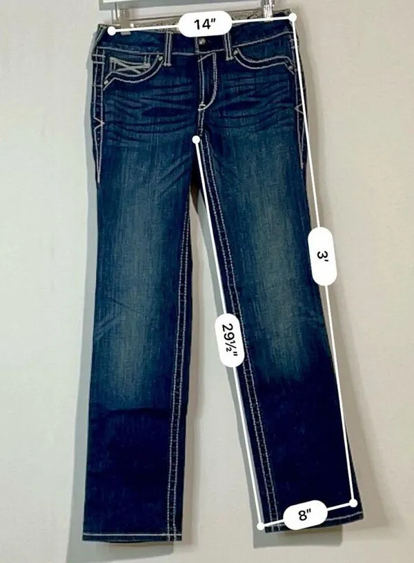 Ariat Women’s REAL Mid Rise Straight Denim Jeans Medium Blue Wash Size 26 R NWT - Image 6