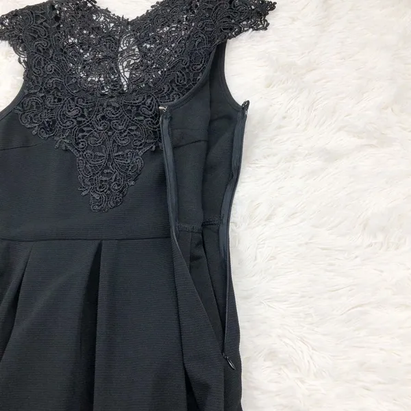 Ya Los Angeles Black Lace Fit And Flare Pleated Dress Size Small‎ - Image 7