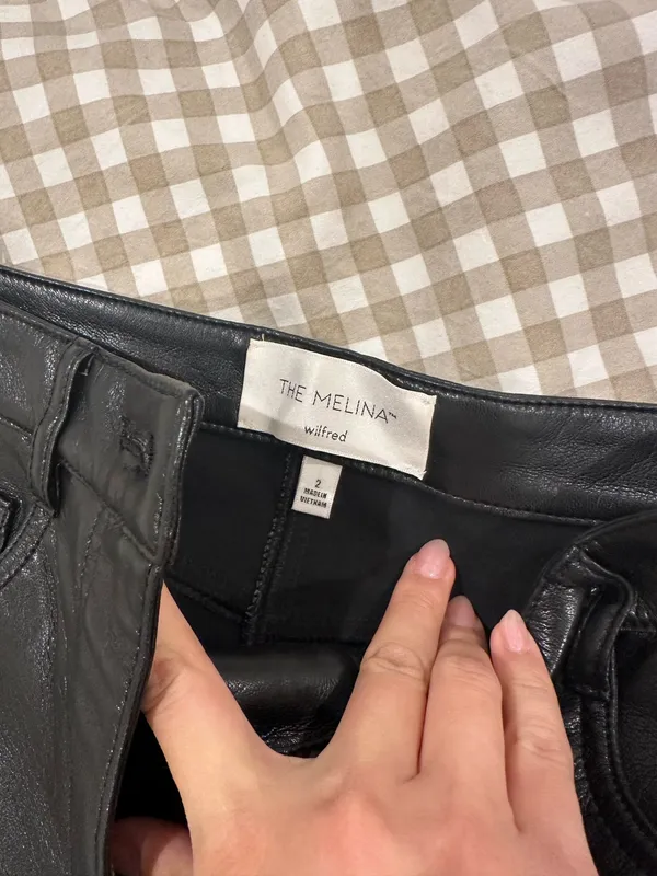 Aritzia Melina Wilfred Pants Leather - Image 2