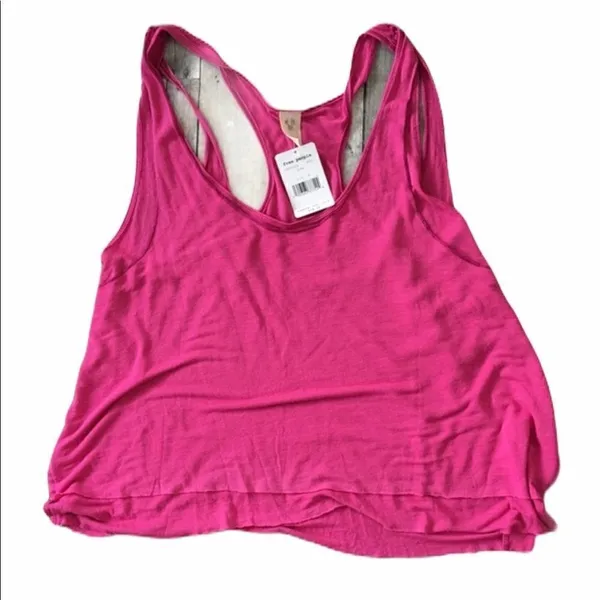 Free People Pink Layered Tank Top Size Small - Image 4