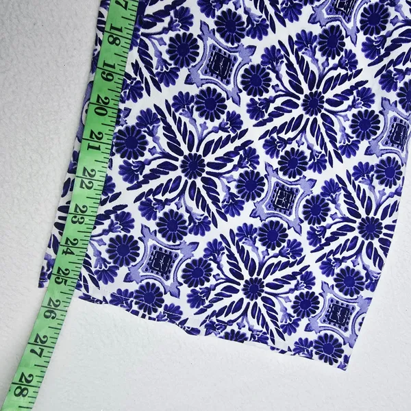 Patrons of Peace 41G Blue White Tile Print Halter Smocked‎ Wide Leg Jumpsuit S - Image 9