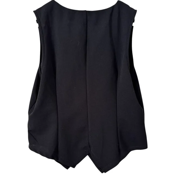 SHEIN Black Button Front V Neck Vest Women’s Size Large Tall - Image 2