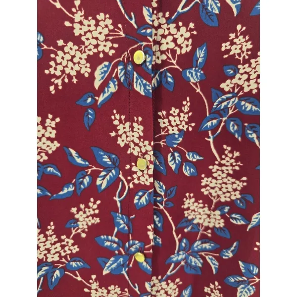 Madewell Dress Womens S Shift‎ Burgundy Floral Long Sleeve Button Back EUC - Image 4
