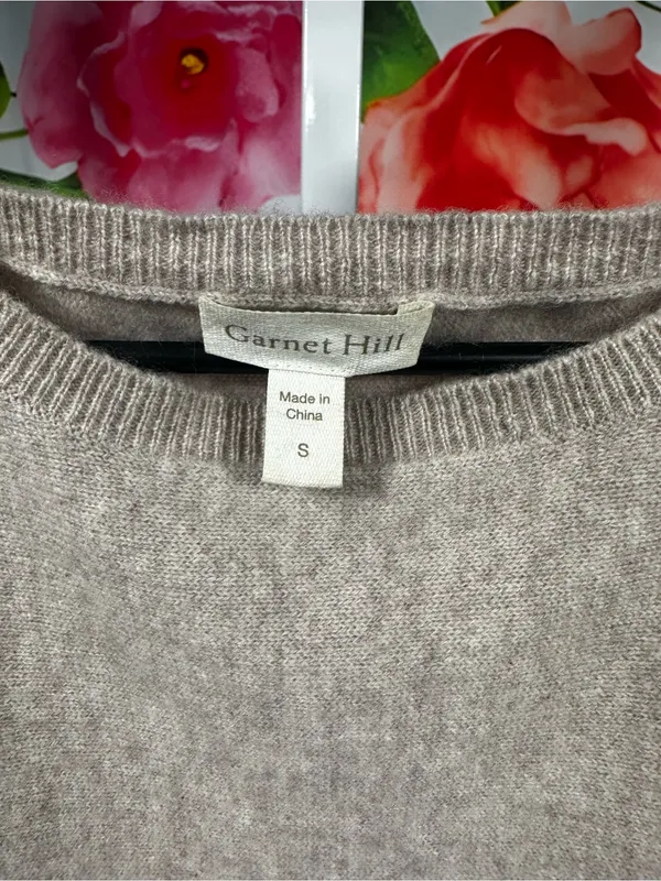 38. Garnet Hill Soft Beige Knit Boxy Sweatshirt - Image 2