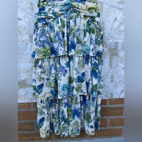 Abercrombie & Fitch High Neck Ruched Tiered Maxi Dress size XS - Image 4