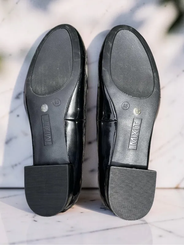 Mixit MX Chica Black Patent Ballet Flats Bow Slip On Shoes NWT Size 9.5 - Image 5