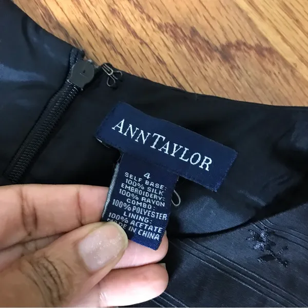 Vintage Ann Taylor Black Silk Dress - Image 3