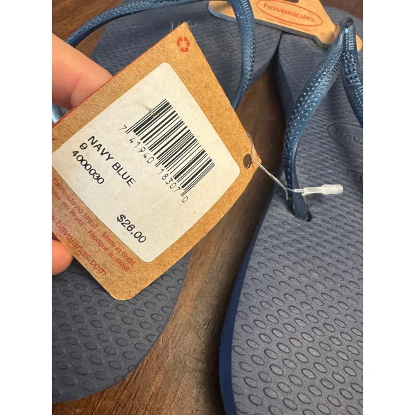 Havanaians sandals flip flops navy blue women's size 9 NWT - Image 4