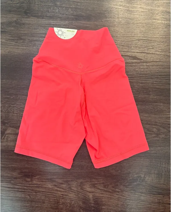 Aerie coral pink biker shorts - Image 2