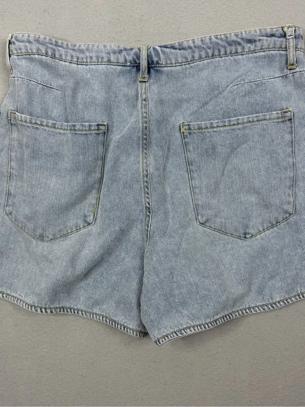 Current Elliott Drawstring Denim Shorts Womens Size 8 Light Wash NWT - Image 4