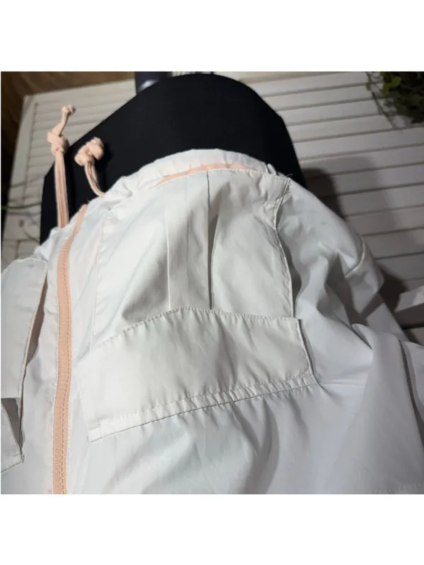 Hollister windbreaker jacket peach hoodie zip mock neck activewear outerwear M - Image 9