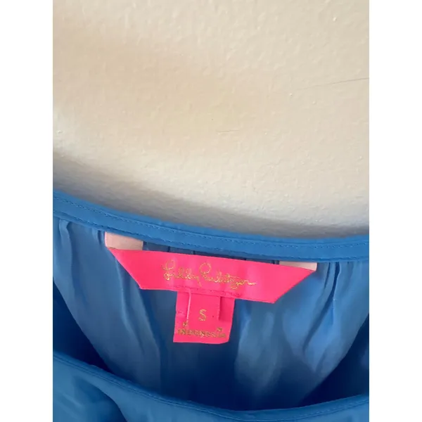 Lilly Pulitzer Blue Ruffle Camisole Top Adjustable Straps Size S RN88189 - Image 2