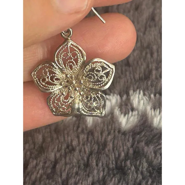 925 sterling silver earrings flower - Image 5