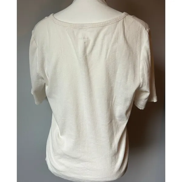 Everlane Pointelle Knit White Cotton Granny Core Cotton Basic Size Large - Image 7