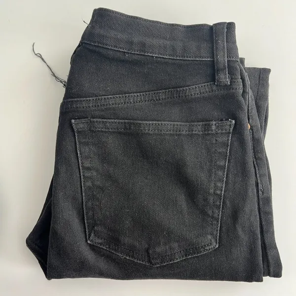 We The Free Skinny Jeans Womens 28 Black Good Distressed Raw Hem High Rise - Image 11